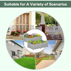 Outsunny Raised Bed Plastic Set Of 4 40x40x44cm - Grey -OUTSUNNY Store sgM88c1859ffb36f2 jpg