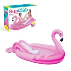 Sun Club Flamingo Play Pool With Water Spray 2m -OUTSUNNY Store sun club 2m flamingo play pool with water spray 2