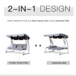 Outsunny Swing Seat 3 Seater - Grey 16 Outsunny Swing Seat 3 Seater - Grey -OUTSUNNY Store tDG7561859afdf2a4 jpg