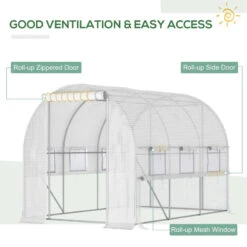 Outsunny Greenhouse Polytunnel 3x2x2m - White -OUTSUNNY Store tMX7561859a21d972 jpg