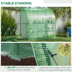 Outsunny Lean To Tunnel Greenhouse 214L X 120W X 215Hcm - Green -OUTSUNNY Store tbM7561849de22c3a jpg