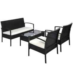 Outsunny 4 Pieces Outdoor PE Rattan Corner Sofa With Cushions - Black -OUTSUNNY Store ti5daa188ff95b871 jpg