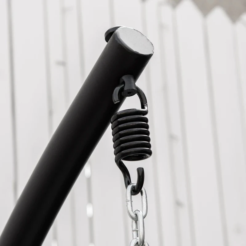 Outsunny Rattan Hanging Egg Chair Black 9 Outsunny Rattan Hanging Egg Chair Black - Image 9