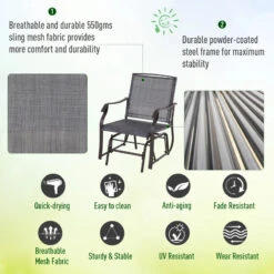 Outsunny Glider Rocking Chair & Table Set - Grey -OUTSUNNY Store vHxa0918701d0763c jpg