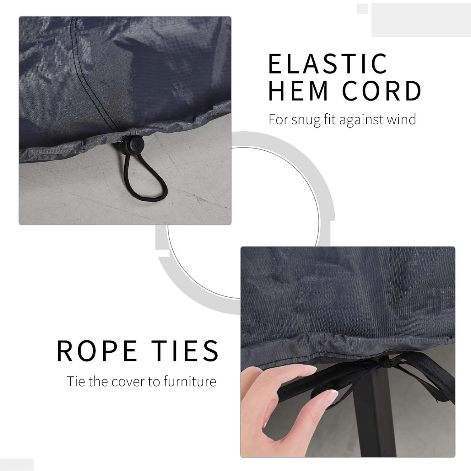 Outsunny Furniture Cover - Grey 6 Outsunny Furniture Cover - Grey - Image 6