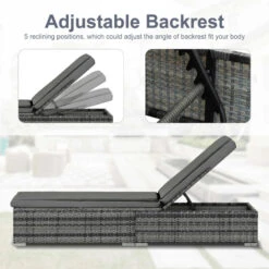 Outsunny Rattan Reclining Lounger - Grey 18 Outsunny Rattan Reclining Lounger - Grey -OUTSUNNY Store vW988c17eecc29e19 jpg