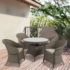 Outsunny Rattan Dining Set 4 Seater - Grey 15 Outsunny Rattan Dining Set 4 Seater - Grey -OUTSUNNY Store vgh6631818aaa37df jpg