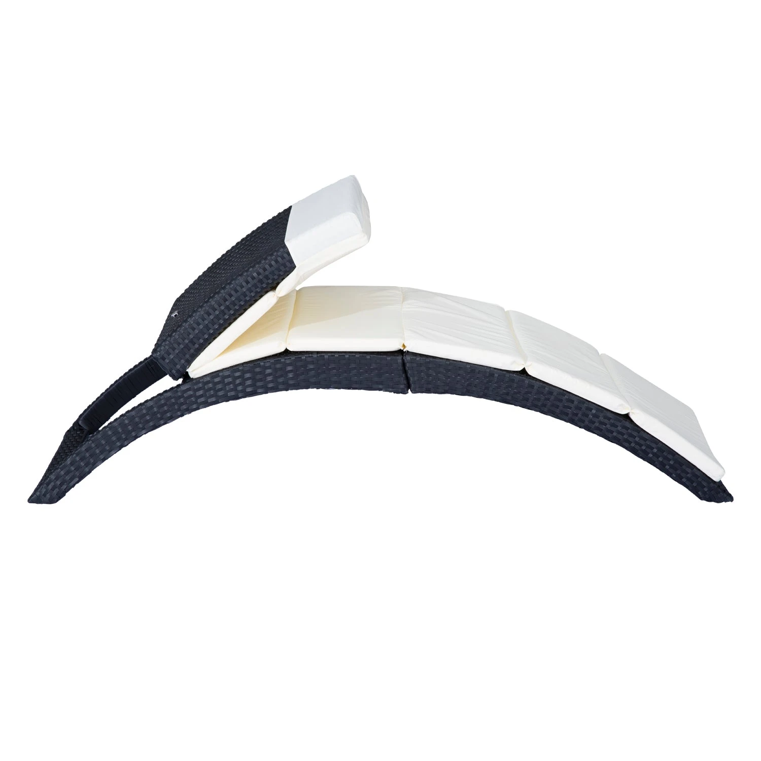 Outsunny Foldable Rattan Single Lounger - Black 4 Outsunny Foldable Rattan Single Lounger - Black - Image 4