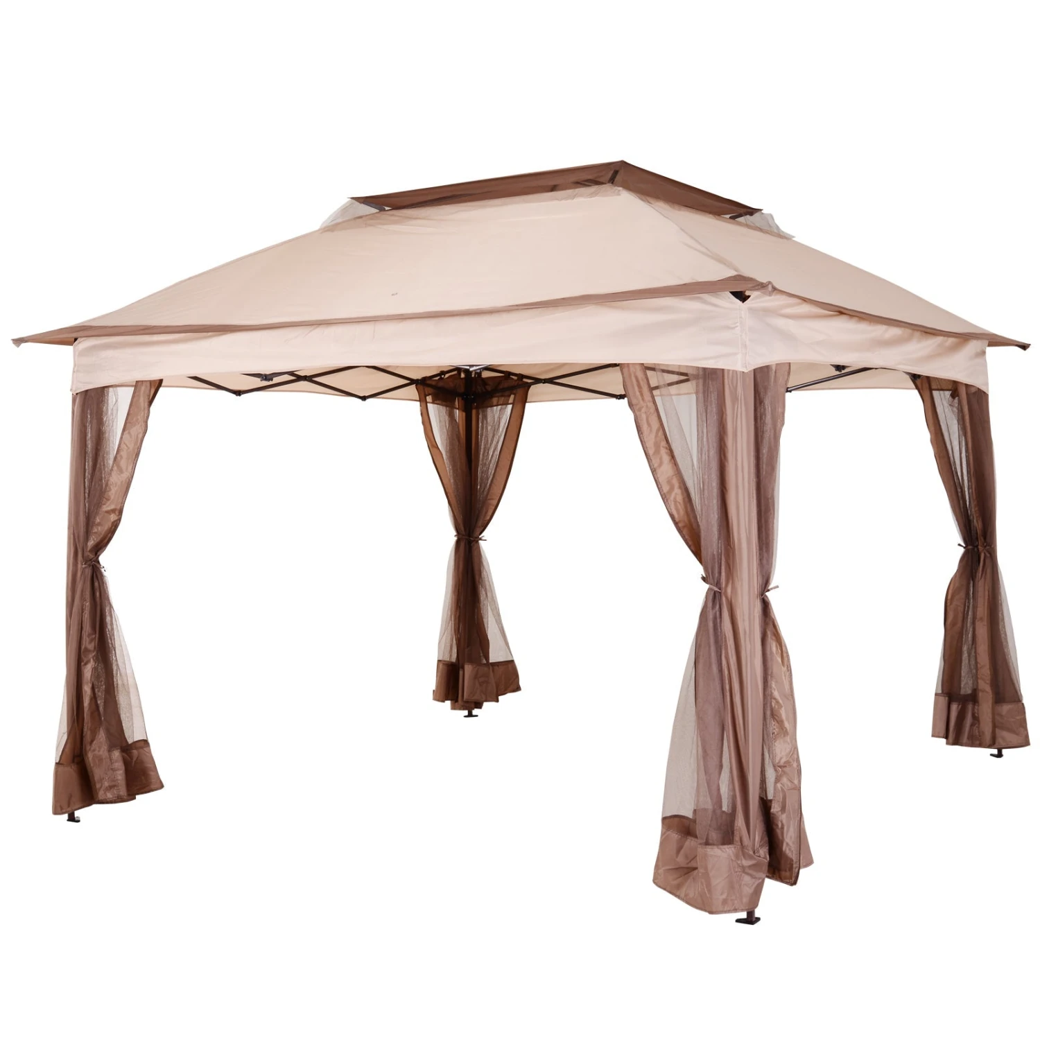 Outsunny 3 X 3(m) Pop Up Gazebo With Netting And Carry Bag, Party Tent Event Shelter For Garden, Patio - Khaki 1 Outsunny 3 X 3(m) Pop Up Gazebo With Netting And Carry Bag, Party Tent Event Shelter For Garden, Patio - Khaki