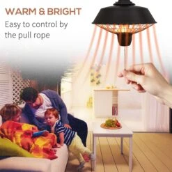 Outsunny Outdoor Electric Heater Halogen 2100W-Black -OUTSUNNY Store wYEa0917edc657bbc