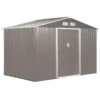 Outsunny Storage Shed In Galvanised Steel With Sliding Door 9ft X 6ft - Grey