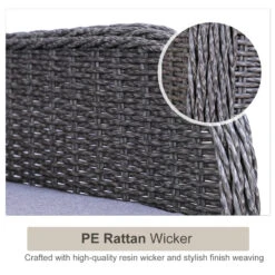 Outsunny Garden Sofa Chair & Stool With Table Set - Grey -OUTSUNNY Store wnp88c17eecc2916a jpg