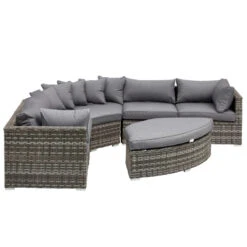 Outsunny Outdoor Rattan Corner Sofa Set 6 Piece - Grey -OUTSUNNY Store woT6be17dc2d3d3f6 jpg