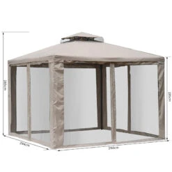 Outsunny Outdoor Gazebo 295L X 295W X 263Hcm-Taupe 15 Outsunny Outdoor Gazebo 295L X 295W X 263Hcm-Taupe -OUTSUNNY Store x6Rd5117dc2c183b1 jpg