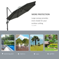 Outsunny Hanging Umbrella 3m - Dark Grey -OUTSUNNY Store xqsbe917dc4420c53 jpg