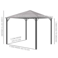 Outsunny Hardtop Gazebo With Aluminium Frame And Curtains 3 X 3m - Black 13 Outsunny Hardtop Gazebo With Aluminium Frame And Curtains 3 X 3m - Black -OUTSUNNY Store y8Fa1218746d3c4e4 jpg