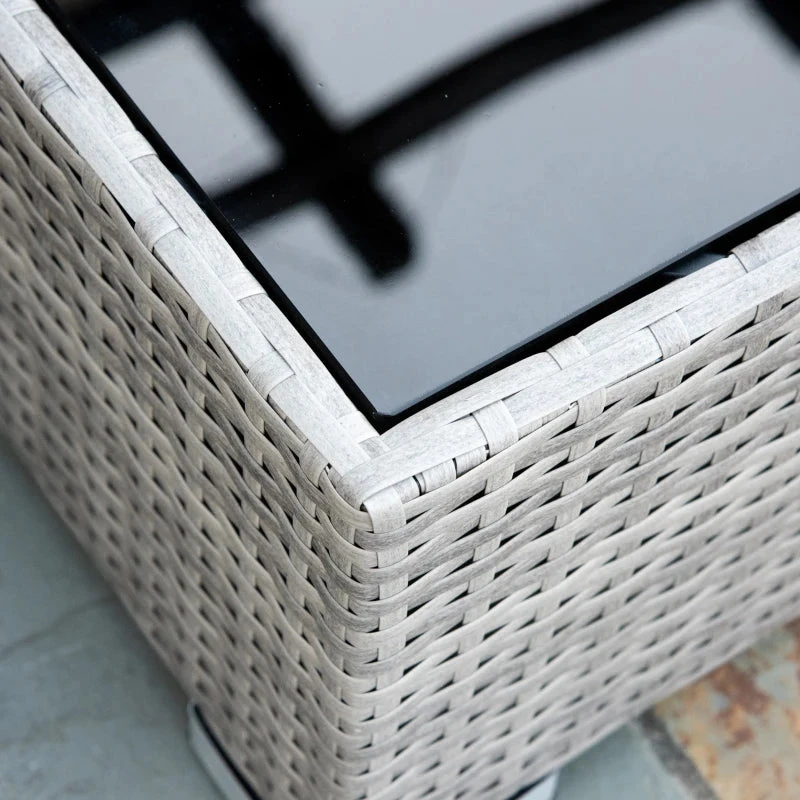 Outsunny Rattan Sofa Set 2.7m - Grey 9 Outsunny Rattan Sofa Set 2.7m - Grey - Image 9