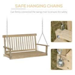 Outsunny-2 Seater Hanging Swing Bench - Wood -OUTSUNNY Store yCqbe917dc1c12c72