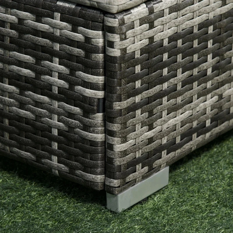 Outsunny Rattan Furniture Sofa Set - Grey 9 Outsunny Rattan Furniture Sofa Set - Grey - Image 9