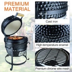Outsunny Cast Iron Ceramic Kamado Charcoal BBQ Oven -OUTSUNNY Store yRWd8f17dc2f872d4 e200d477 b0cb 4d7e a0f7 b8cf7448579e