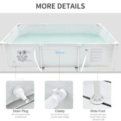 Outsunny Swimming Pool With Steel Frame & Filter 315L X 225W X 75H Cm - Grey -OUTSUNNY Store yUhab117dc4f942c5 jpg