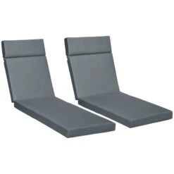 Outsunny Set Of 2 Lounger Cushions - Dark Grey -OUTSUNNY Store yVRdaa186cc9c13d1 jpg