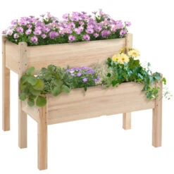 Outsunny 2-Piece Solid Fir Wood Plant Raised Bed -OUTSUNNY Store yxu98a1811e13ec5e jpg