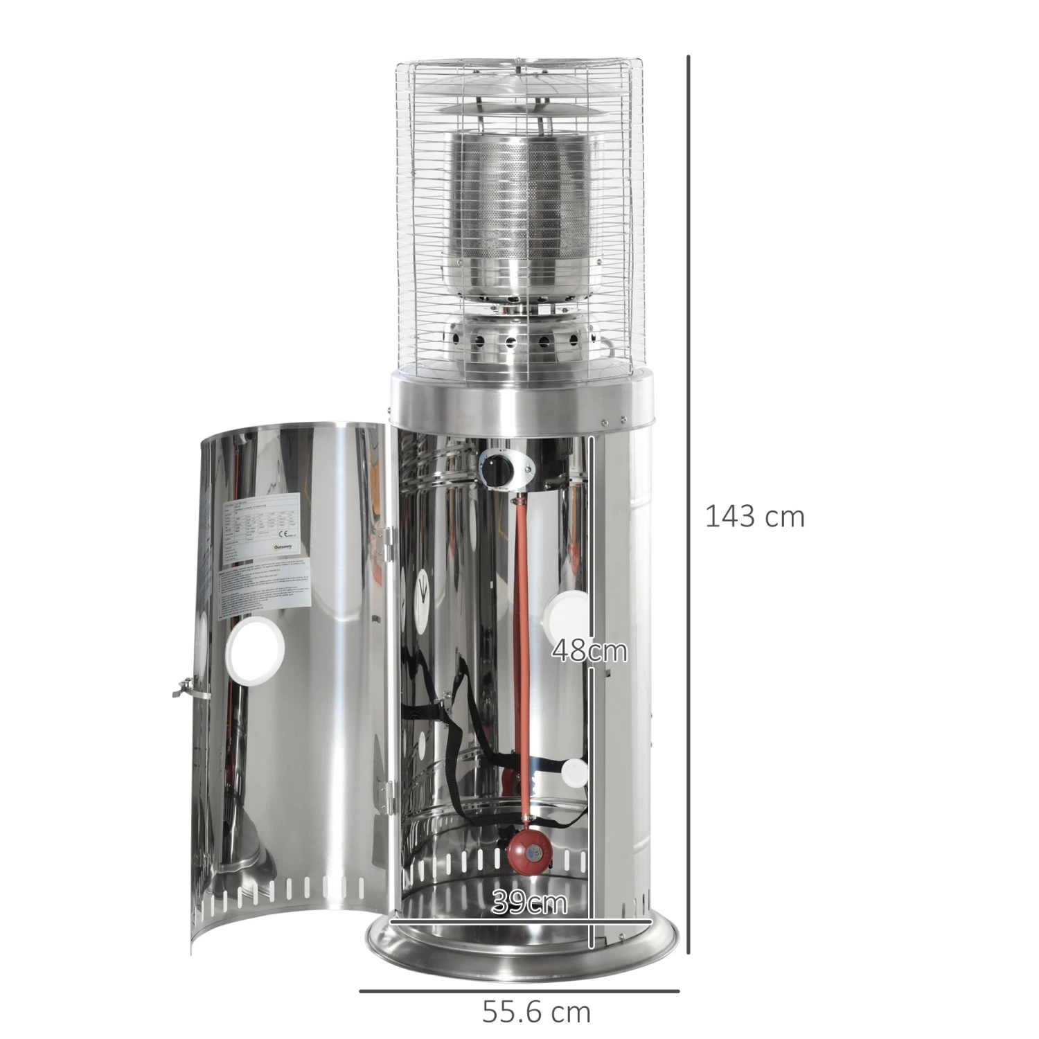 Outsunny 10KW Outdoor Gas Patio Heater Standing Propane Heater 3 Outsunny 10KW Outdoor Gas Patio Heater Standing Propane Heater - Image 3