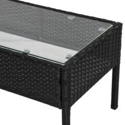 Outsunny 4 Pieces Outdoor PE Rattan Corner Sofa With Cushions - Black -OUTSUNNY Store zNXccd17dc140fcbd