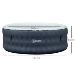 Outsunny Inflatable Hot Tub Spa Round With Cover For 4 People 180cm - Dark Blue -OUTSUNNY Store zODa1218041c96467 jpg