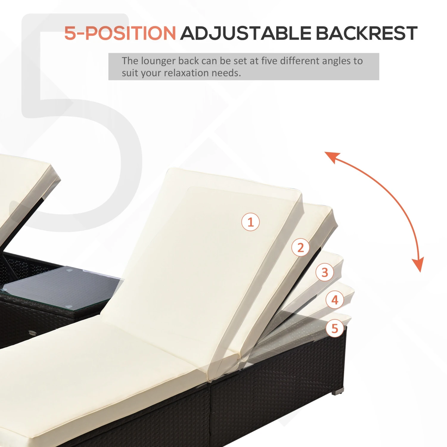 Outsunny Rattan Lounge Set - Natural 6 Outsunny Rattan Lounge Set - Natural - Image 6