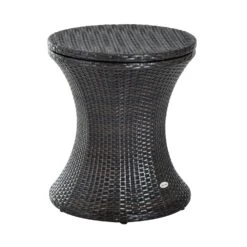 Outsunny Rattan Ice Bucket/Table - Brown